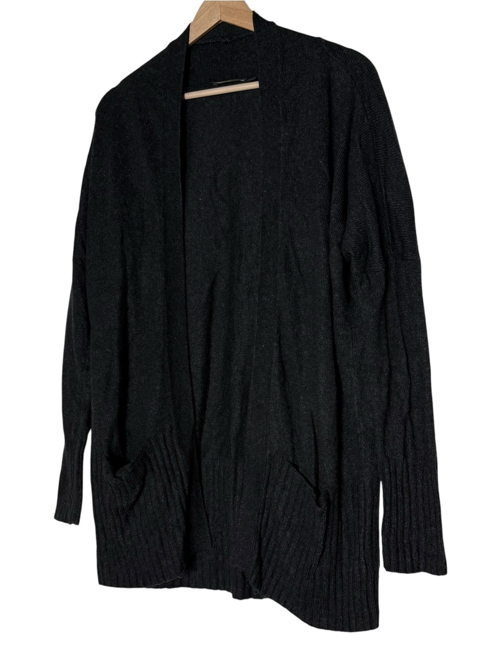 Aritzia Talula Cashmere Blend Black Open Cardigan SIze XS Slouchy Oversized